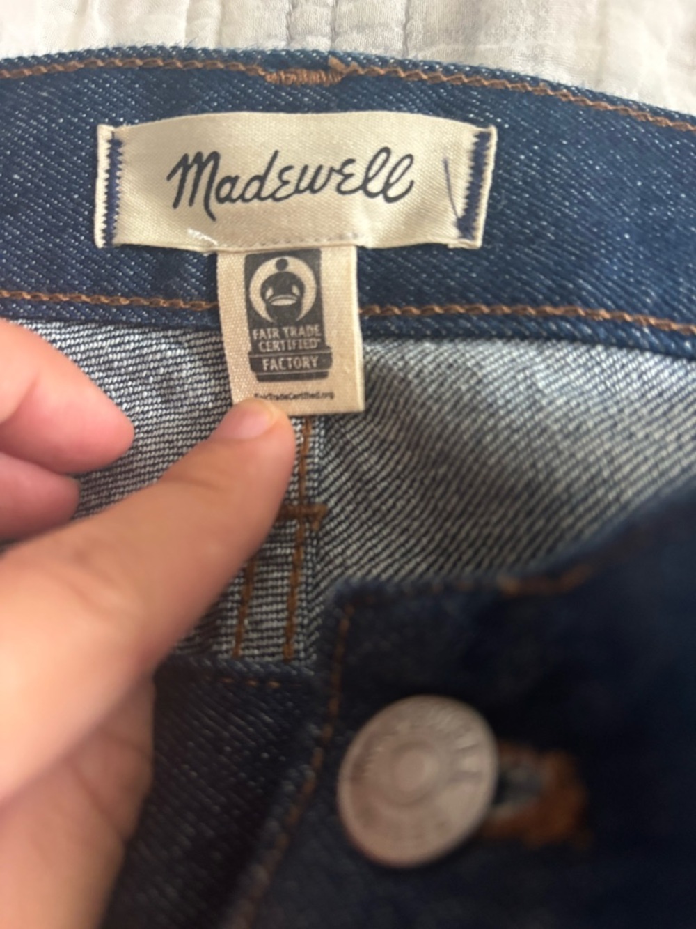 Madewell Dark Blue Straight-Leg Jeans with Front Seams - Picture 2 of 3